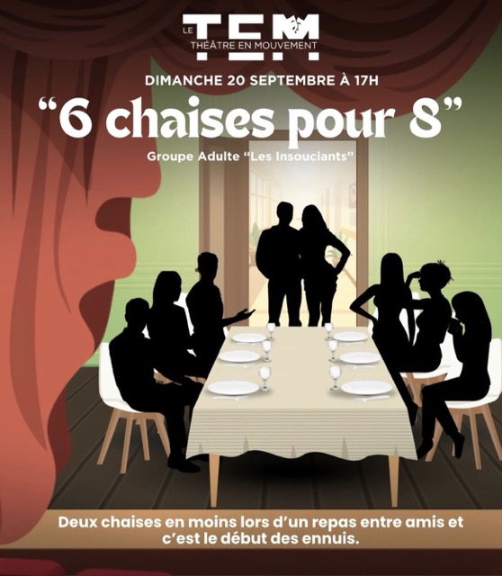 affiche de la pièce "6 chaises pour 8"